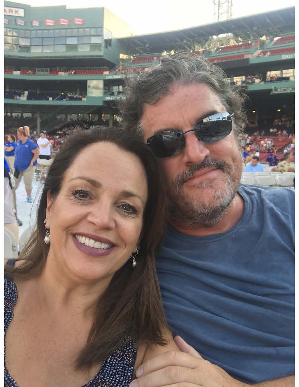 Tina and her husband at Fenway Park