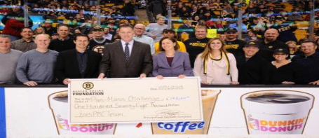 From ice skates to bicycles - The Boston Bruins Foundation presents check for $178K during PMC Night at the Bruins